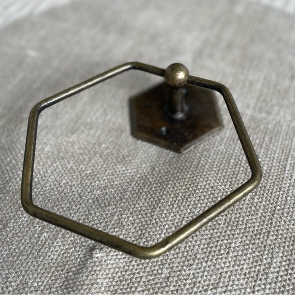 Antique Brass Hexagon Towel Ring - Picture 3 of 7